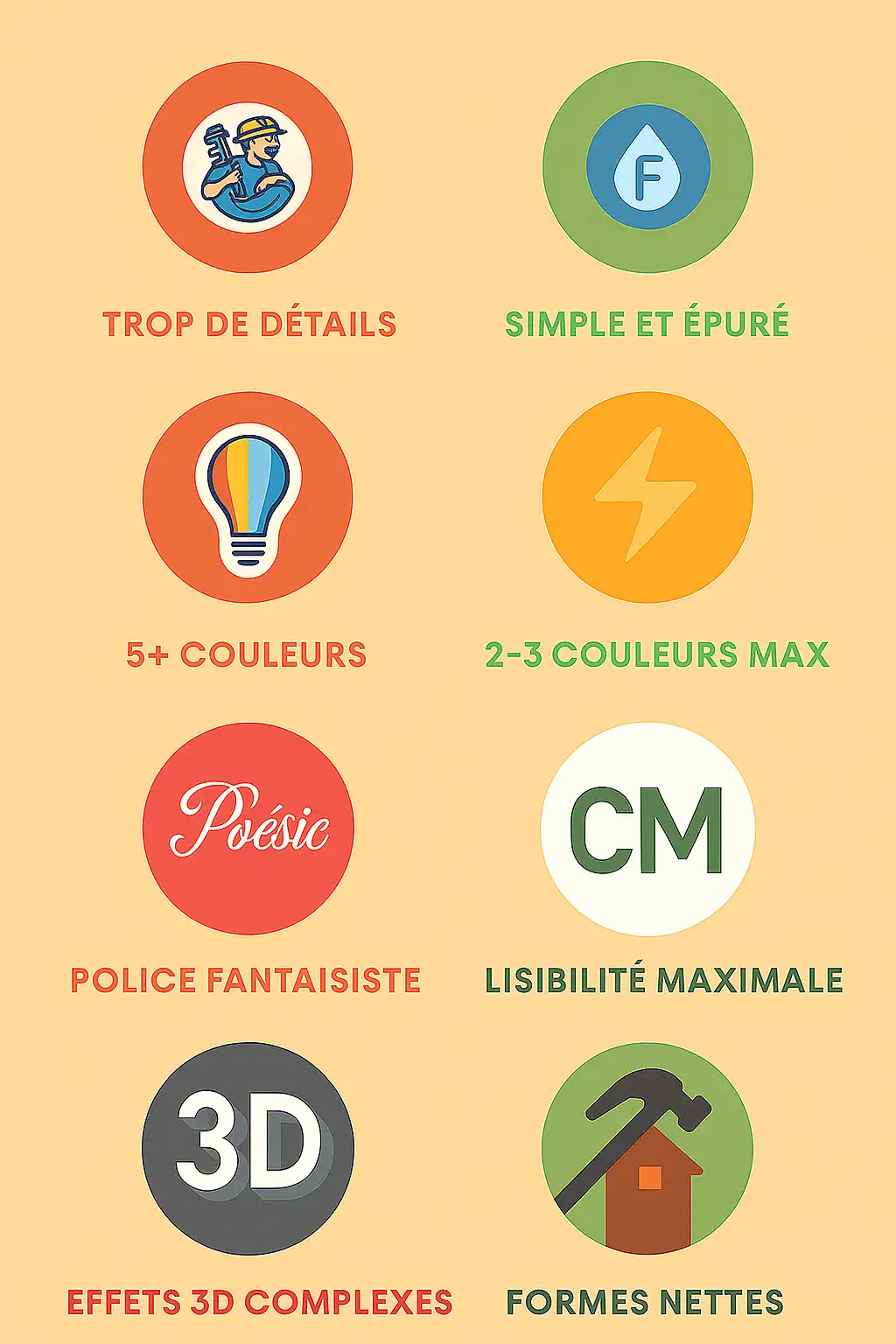 Erreurs logo artisan à éviter